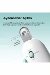 Törpülü Hazneli Ayarlanabilir Kedi Köpek Tırnak Makası