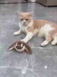 Şarjlı Uçan Kuş Kedi Oyuncağı Sesli & Hareketli Peluş Kedi Oyuncağı Kutulu